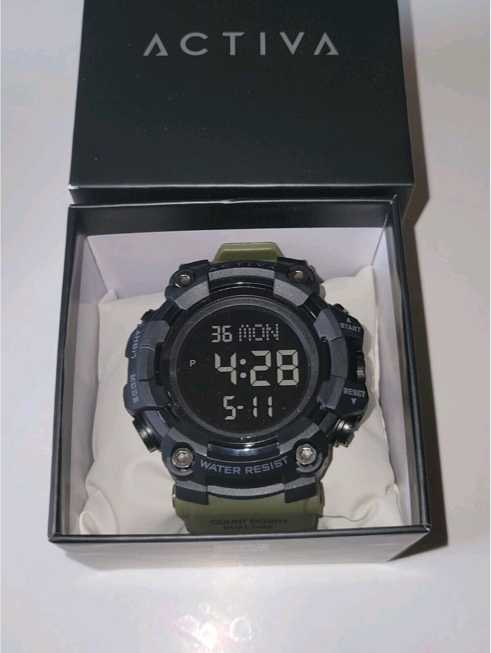 Activa X Invicta 56mm Digital Black/Army-Green Sport Watch ACW-1968-002